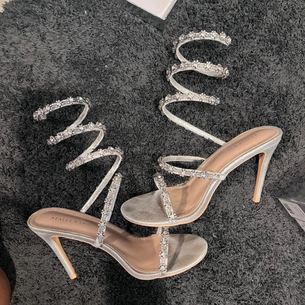 Dazzling Silver Spiral Heels